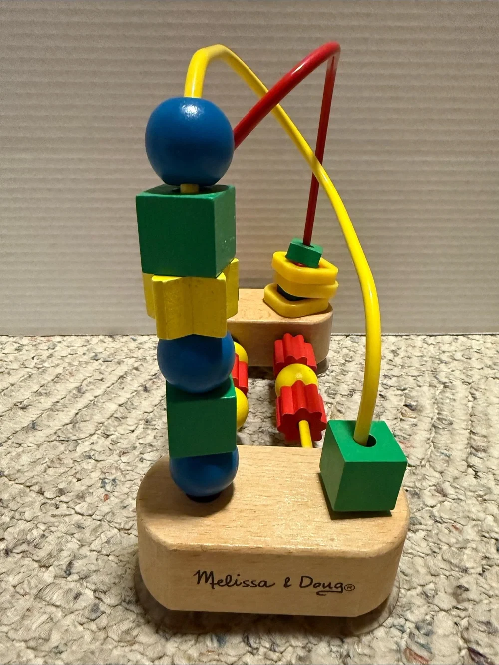 Melissa & Doug Red & Yellow Wooden Bead Maze Activity Toy